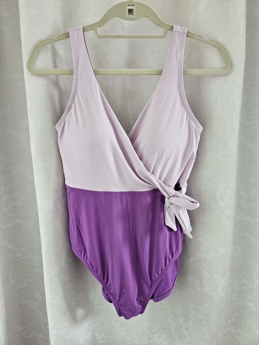 CALIA by Carrie Underwood Colorblock Wrap Tie One Piece Swimsuit - Size 10